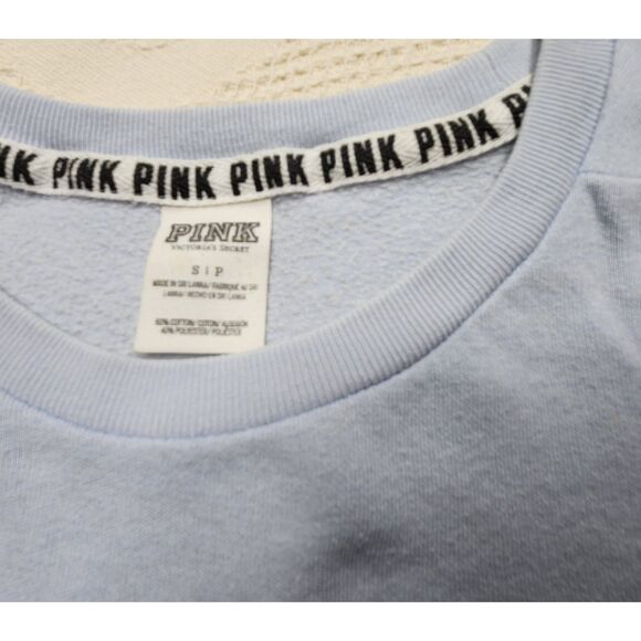 Pink Victoria's Secret Sweat Shirt Graphic Oversize Blue Retro Small Oversize - Picture 4 of 8